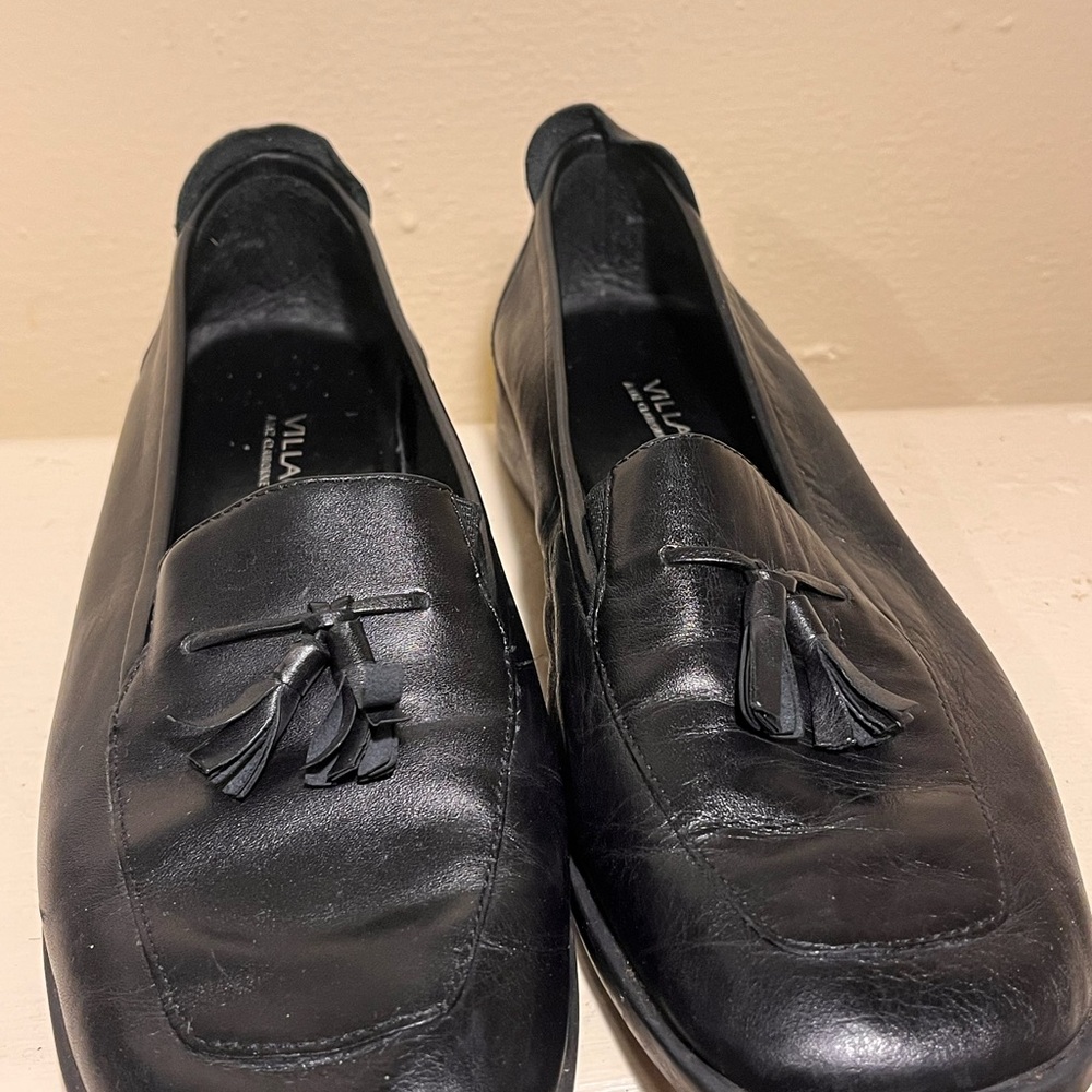 Black Leather Men's Loafers